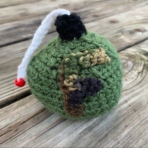 Unique handmade F-Bomb paperweight decoration green black camouflage